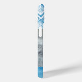 Coques Case-Mate iPhone Aquarelle bleu Boho Chevron | Photo monographique (Verso / Droite)