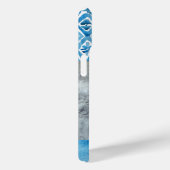 Coques Case-Mate iPhone Aquarelle bleu Boho Imprimer | Photo monographique (Verso / Droite)