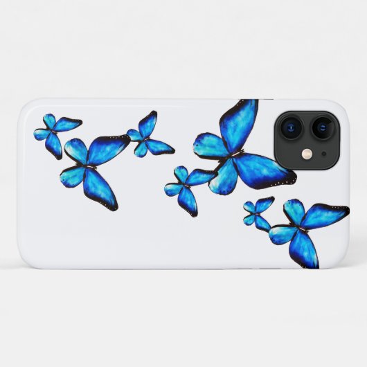 Coques Case-Mate iPhone Aquarelle bleu papillon (Dos (Horizontal))