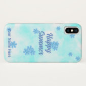 Coques Case-Mate iPhone aquarelle bleu rétro floral peint main (Dos (Horizontal))