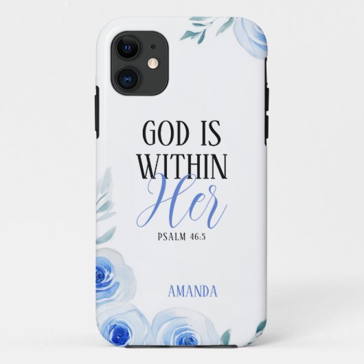 Coques Case-Mate iPhone Aquarelle bleu Rose Foi fille (Dos)