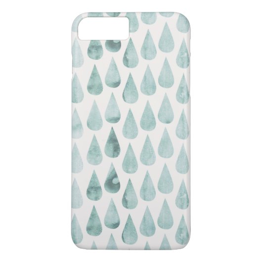 Coques Case-Mate iPhone Aquarelle bleu/Turquoise Grand Motif Raindrop (Dos)