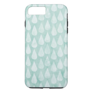 Coques Pour iPhone Aquarelle bleu/Turquoise Motif Raindrops