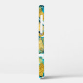 Coques Case-Mate iPhone Aquarelle bleu, turquoise, or art. (Verso / Gauche)