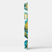 Coques Case-Mate iPhone Aquarelle bleu, turquoise, or art. (Verso / Droite)