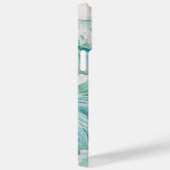 Coques Case-Mate iPhone Aquarelle bleu vagues nom personnalisé (Verso / Droite)