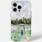 Coques Case-Mate iPhone Aquarelle Bleu violet Meurtre de fleurs sur la mon (Verso)