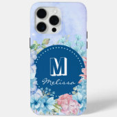 Coques Case-Mate iPhone Aquarelle bleu violet moderne brillant Floral (Verso)