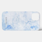 Coques Case-Mate iPhone Aquarelle Bleue Élégante (Verso (horizontal))