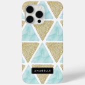 Coques Case-Mate iPhone Aquarelle bleue et triangles de Parties scintillan (Verso)