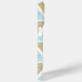 Coques Case-Mate iPhone Aquarelle bleue et triangles de Parties scintillan (Verso / Droite)