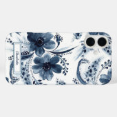 Coques Case-Mate iPhone Aquarelle bleue Floral (Verso (horizontal))
