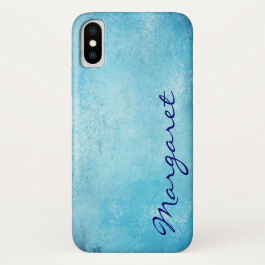 Coques Case-Mate iPhone Aquarelle bleue gaie personnalisée (Dos)