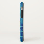 Coques Case-Mate iPhone Aquarelle bleue Motif vert (Dos/Gauche)