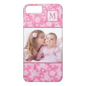Coques Case-Mate iPhone Aquarelle Blossom rose Monogramme photo (Dos)