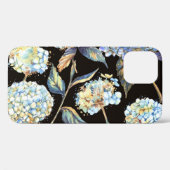 Coques Case-Mate iPhone Aquarelle Blue Hydrangea : Motif foncé sans couleu (Verso (horizontal))