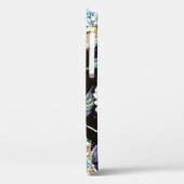 Coques Case-Mate iPhone Aquarelle Blue Hydrangea : Motif foncé sans couleu (Verso / Gauche)