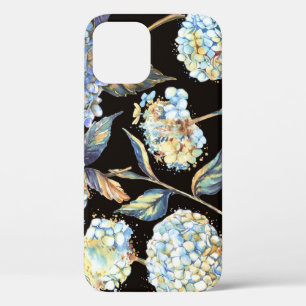 Case-Mate iPhone Case Aquarelle Blue Hydrangea : Motif foncé sans couleu