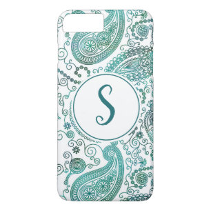 Case-Mate iPhone Case Aquarelle Blue Paisley Motif Nom personnalisé