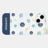 Coques Case-Mate iPhone Aquarelle Blue Space Planet Motif (Verso (horizontal))