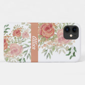 Coques Case-Mate iPhone Aquarelle Blush personnalisée Roses Boho Chic (Dos (Horizontal))