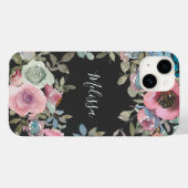 Coques Case-Mate iPhone Aquarelle Boho Brown foncé Nom du script (Verso (horizontal))