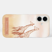 Coques Case-Mate iPhone Aquarelle Boho Giraffe Personnalisée (Verso (horizontal))