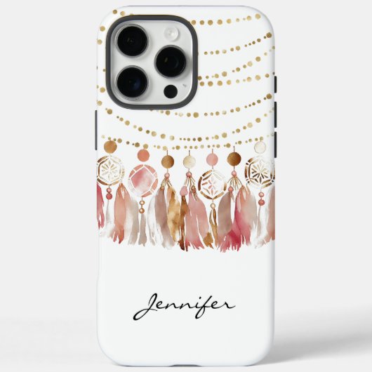 Coques Case-Mate iPhone Aquarelle Boho Hippie Plume Tribal iPhone (Verso)