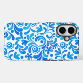 Coques Case-Mate iPhone Aquarelle botanique Bleu et Blanc (Verso (horizontal))