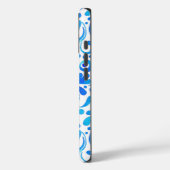 Coques Case-Mate iPhone Aquarelle botanique Bleu et Blanc (Verso / Gauche)