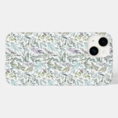 Coques Case-Mate iPhone Aquarelle botanique bleu vert (Verso (horizontal))