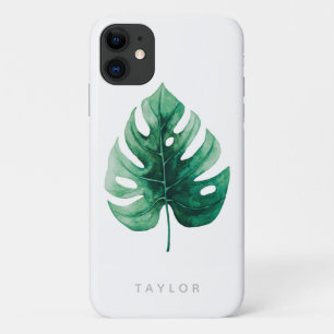 Case-Mate iPhone Case Aquarelle botanique Feuille Monstère verte