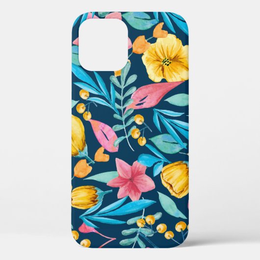 Coques Case-Mate iPhone Aquarelle botanique : fleurs, ornement feuille. (Verso)