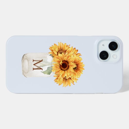 Coques Case-Mate iPhone Aquarelle Bouquet de tournesol rustique dans Mason (Verso (horizontal))
