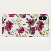 Coques Case-Mate iPhone Aquarelle Bourgogne | Modèle floral (Dos (Horizontal))