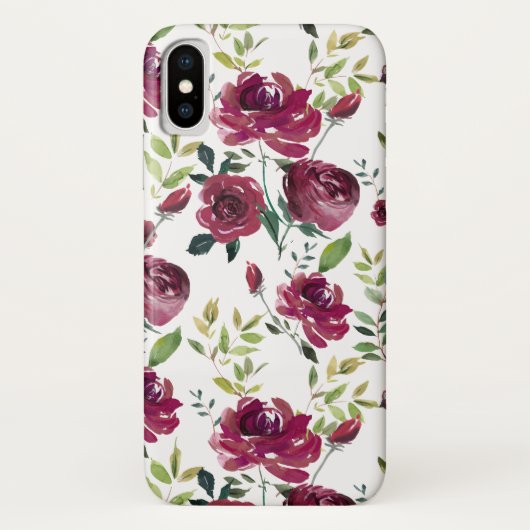Coques Case-Mate iPhone Aquarelle Bourgogne | Modèle floral (Dos)