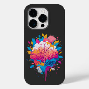 Coque Pour iPhone 14 Pro Aquarelle Brain Art