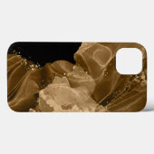 Coques Case-Mate iPhone Aquarelle Brown Gold Parties scintillant iPhone / (Verso (horizontal))