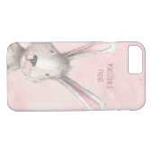 Coques Case-Mate iPhone Aquarelle Bunny Rabbit nom personnalisé (Dos (Horizontal))