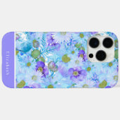Coques Case-Mate iPhone Aquarelle Bush Fleur sauvage bleu romantique (Verso (horizontal))