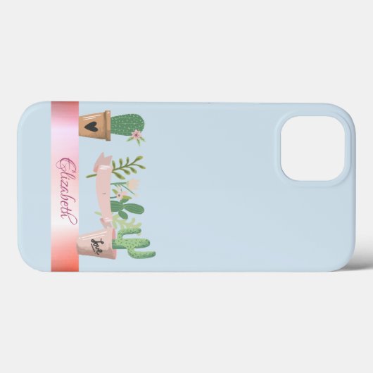 Coques Case-Mate iPhone Aquarelle Cactus, Bande (Verso (horizontal))