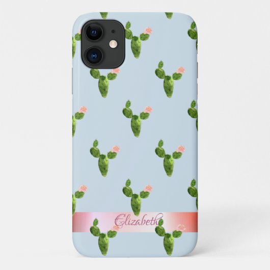 Coques Case-Mate iPhone Aquarelle Cactus, Bande - Personnalisée (Dos)