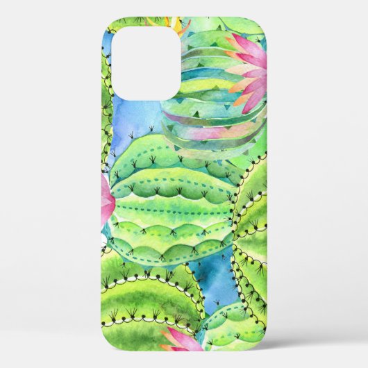 Coques Case-Mate iPhone Aquarelle Cactus : Ornement Floral Été. (Verso)