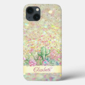 Coques Case-Mate iPhone Aquarelle Cactus, Parties scintillant Succulente B (Verso)