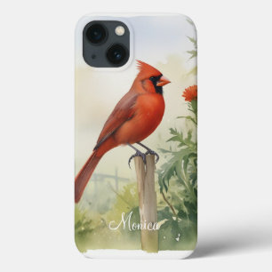 Case-Mate iPhone Case Aquarelle cardinale rouge du Nord Personnalisez le