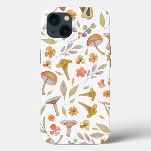 Coques Case-Mate iPhone Aquarelle Champignons et fleurs (Verso)