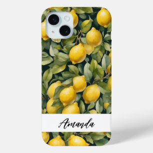 Coque iPhone 15 Mini Aquarelle Citron Motif