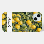Coques Case-Mate iPhone Aquarelle Citron Motif (Verso (horizontal))