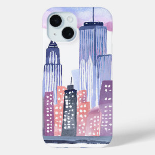 Coque Pour iPhone 15 Aquarelle Cityscape