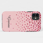 Coques Case-Mate iPhone Aquarelle - Coeurs en chute (Dos (Horizontal))